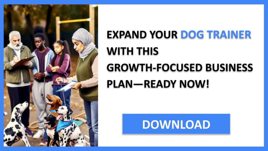 Business Plan Example for Dog Trainer - Dog Trainer Growth Strategy- CTA3
