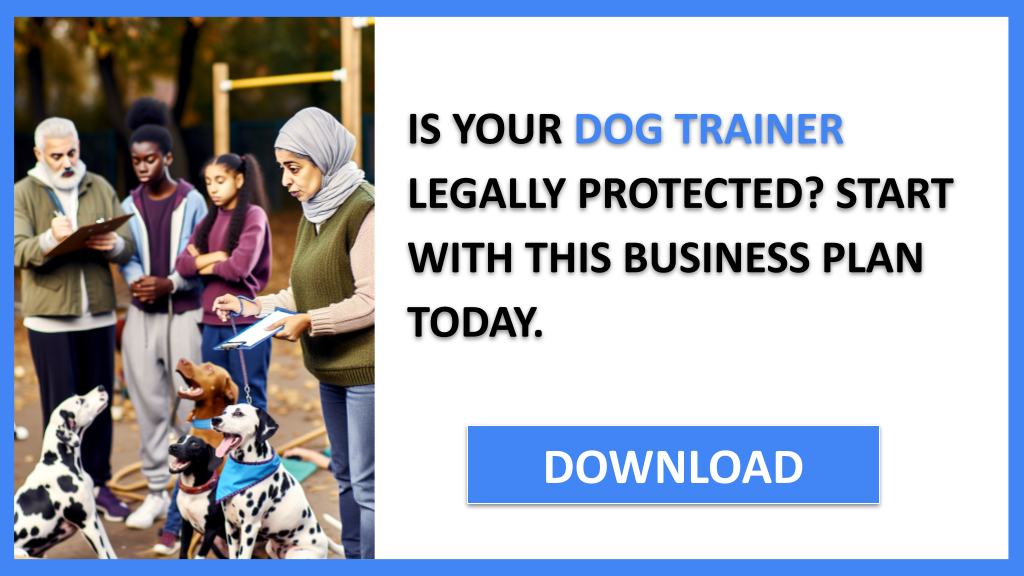 Business Plan Example for Dog Trainer - Dog Trainer Legal Considerations- CTA1