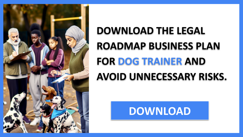 Business Plan Example for Dog Trainer - Dog Trainer Legal Considerations- CTA2