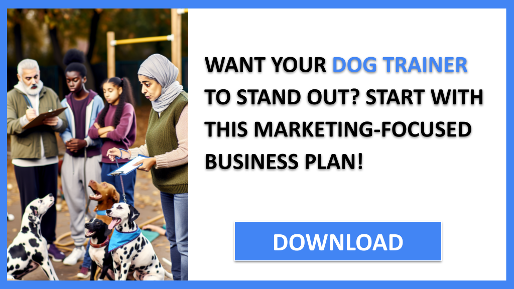 Business Plan Example for Dog Trainer - Dog Trainer Marketing Plan- CTA1