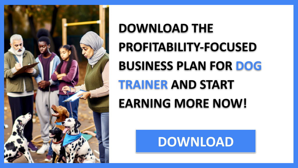 Business Plan Example for Dog Trainer - Dog Trainer Profitability- CTA3