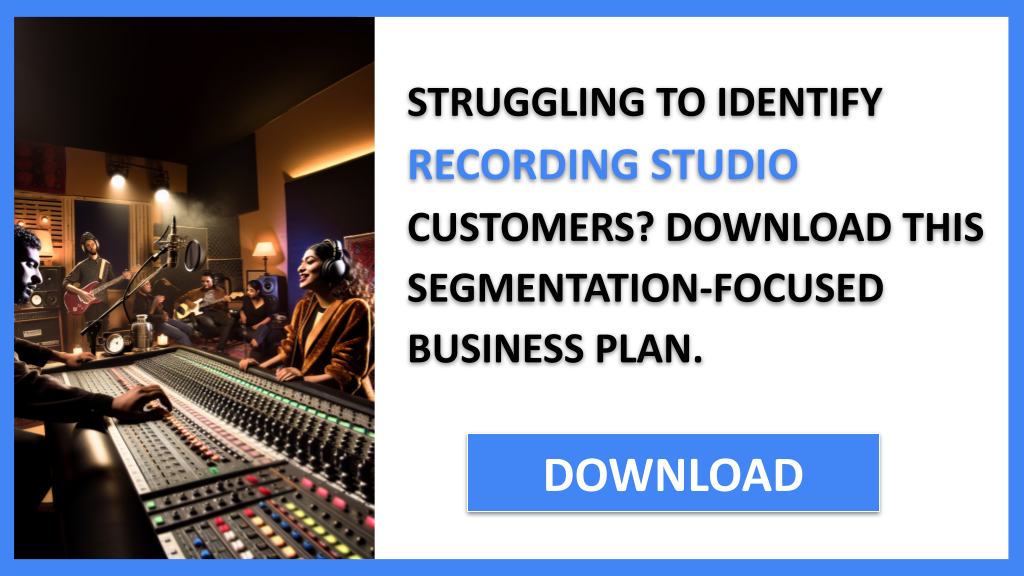 Business Plan Example for Recording Studio - Recording Studio Customer Segments- CTA1
